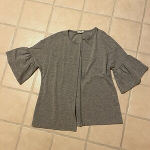 Pleione Bell Sleeve French Terry Jacket Heather Grey XXS
